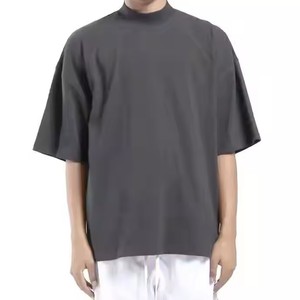 Unisex Regular Fit 100% Cotton Knitted Heavy <b>Weight</b> Drop Shoulder Crew Neck T-Shirt-OEM Boxy <b>Blank</b> for Men Breathable Quick Dry - Product Image 3