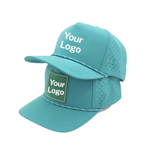 Gorra de Golf Transpirable Ultraligera del Fabricante, Perforada con Láser, de 5 Paneles, con Cinta de Costura Interior Personalizada con Logotipo, Gorra de Dos Tonos con Cordón - Product Image 1