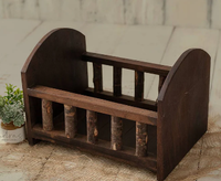Lit en bois confortable et compact pour bébé, accessoires de photographie pour nouveau-né, séance photo, chambre d'enfant, salon, extérieur