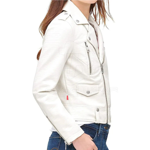 Veste en cuir pour femmes de qualité supérieure, design moderne et élégant, style motard, sur mesure, vente en gros - Product Image 1