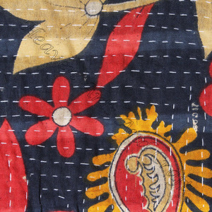 Kantha ผ้านวม gudari GD067 Kantha ผ้าห่ม gudari อินเดียกลับด้านได้เย็บผ้าห่มส่าหรีแบบเก่าทำงานหนัก - Product Image 4