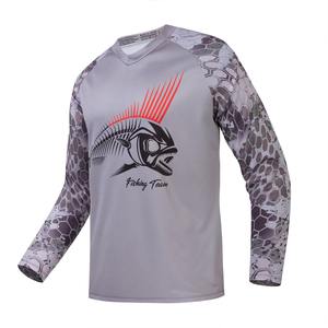 เสื้อตกปลาพิมพ์ลาย unisex ผ้าโพลีเอสเตอร์ 100% แขนยาว ป้องกันแสงแดด UPF 50+ ต้านเชื้อแบคทีเรีย แห้งเร็ว ระบายอากาศ สำหรับกิจกรรมกลางแจ้ง - Product Image 3