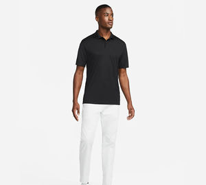 Polo de Golf para Hombre 100% Poliéster, Transpirable, Absorbente de Sudor, Corte Estándar Relajado, Tapeta de 2 Botones, Negro, Alto Rendimiento - Product Image 3