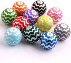 Cuentas de cristal de Murano y cristal de estilo único DIY-Zig Zag perlas redondas Chevron cuentas para collar de moda fabricación de joyas - Product Image 3