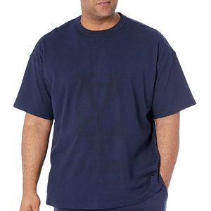 T-shirts pour hommes de haute qualité 2023, mode OEM, surdimensionnés, épaules tombantes, en coton/fibre de bambou, logo personnalisé - Product Image 1