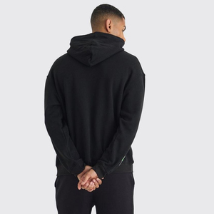 Sweat à capuche zippé thermique pour homme de luxe, 100% coton, impression puff, surdimensionné, molleton d'automne, poids lourd, 3XL, streetwear personnalisé - Product Image 3