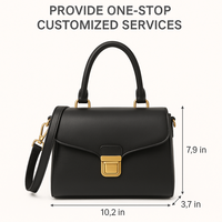 2024 chaîne en cuir sac pour femme mode élégant sac à rabat en cuir noir pour femme