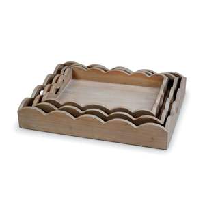 Juego de 15 bandejas de madera elegantes para servir, bandejas de madera de acacia y mango para cocina y comedor, bandejas decorativas para servir en el hogar - Product Image 6