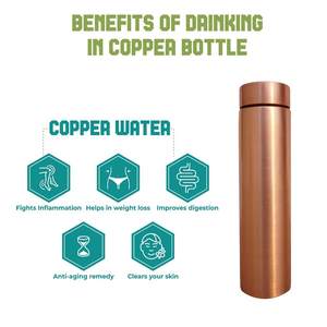 Botella de cobre puro ecológica, frasco Ayurvédico a prueba de fugas para oficina, hogar, gimnasio, viaje, regalo, uso de almacenamiento de agua saludable - Product Image 5