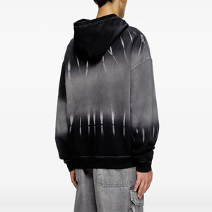 2025 nouvelle mode OEM personnalisé Vintage Streetwear cravate-teinture imprimé Jersey polaire côtelé poignets ourlet 100% coton à capuche pour hommes - Product Image 6