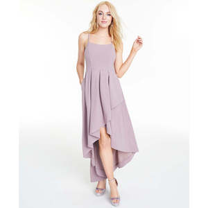 Abito da sera asimmetrico da donna Speechless in chiffon plissettato lilla, taglia junior 5, con vita naturale - Product Image 1