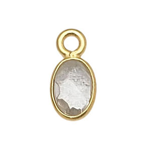 Charmes en quartz citrine 6x4 mm ovales sertis, argent sterling 925 plaqué or, ensemble de sertis, pendentif en quartz citrine, fournisseurs de bijoux en argent - Product Image 2