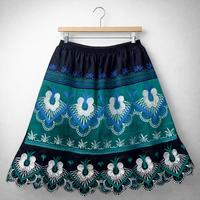 Faldas Bordadas con Diseño Personalizado Micronésico Polinesio, Estampado Floral Hawaiano, Falda de Poliéster para Mujer, Colores Personalizados