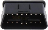 Conector chapado en oro macho OBD2 de 16 Pines, enchufe OBD de ángulo recto de 90 grados para automóvil para camión