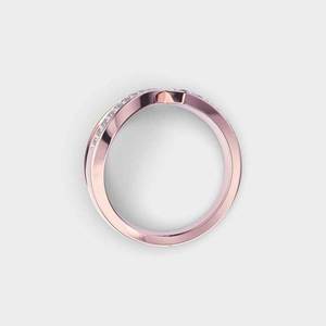 Bague de mariage à bande fendue, diamant de laboratoire taille ronde 1,20 carat, bague de fiançailles en or massif 14 carats, bijoux fins originaux, cadeau pour femme - Product Image 3