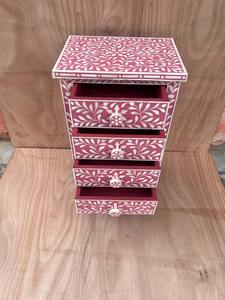 Table basse moderne rose et blanche en os incrusté, meubles de luxe faits à la main pour le salon et la salle de séjour, prix direct d'usine - Product Image 5