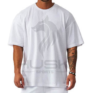 เสื้อยืดคอกลมแขนสั้นระบายอากาศได้ดีสำหรับผู้ชายเสื้อใส่ไปยิมเย็นระบายอากาศได้ดีขนาดใหญ่ - Product Image 3