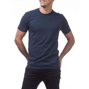 T-shirt à manches courtes bleu marine T-shirt en coton super doux T-shirts pour hommes-T-shirt à col rond en coton de qualité supérieure - Product Image 2