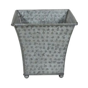 Square metal planter flowerpot galvanized <b>flower</b> planter metal bucket pink <b>basket</b> with handles <b>for</b> home decor planters - Product Image 1