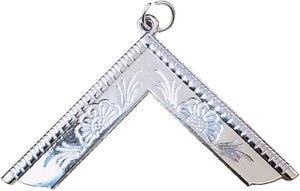 Joya Masónica de Oficial de Logia Azul de Grado Pasado Maestro - [Plata] Acabado Silv-x, Cuadrante y Compás con Sol - Product Image 5