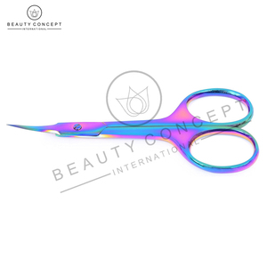 Ciseaux à cuticules en acier inoxydable multicolores pour droitiers, outils de nail art de haute qualité, emballage personnalisé - Product Image 3