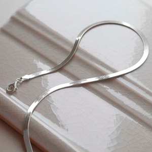 Sterling Silver <b>Herringbone</b> <b>Necklace</b> Sleek and Elegant Design - Product Image 5