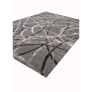Acar Tra-14763 <b>Hand</b> <b>Tufted</b> Wool Viscose <b>Rug</b> Grey Black Abstract Pattern for Home Living Bedroom Hallway Rectangle Striped Design - Product Image 2