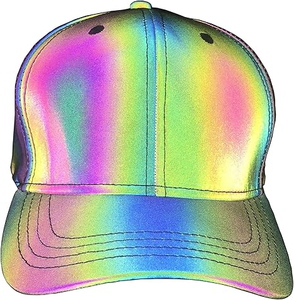 Casquette Snapback Holographique Réfléchissante 5 Panneaux avec Logo Personnalisé en Mousse PU, Style Hip Hop, Bouton Réglable, Unisexe pour l'Extérieur - Product Image 1