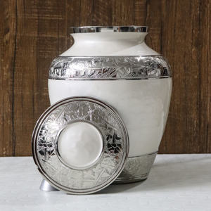 Urne funéraire moderne en aluminium émaillé de style antique pour cendres humaines, articles funéraires de qualité supérieure - Product Image 6
