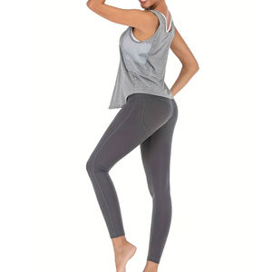 Camiseta sin mangas de alta calidad para mujer, 100% de algodón y poliéster, camiseta sin mangas de algodón para gimnasio, camisetas sin mangas para mujer - Product Image 4