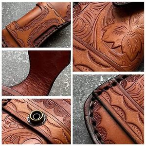 Couteau pliant artisanal avec étui en cuir, étui pour couteau de poche, camping, chasse, PU, polyester, PVC, personnalisable, sac OEM, utilisation d'outils KBS - Product Image 4