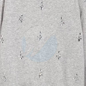 Servicio OEM, venta al por mayor, sudaderas con diamantes de imitación para hombres, sudaderas con diamantes de imitación básicos de etiqueta privada para hombres - Product Image 6