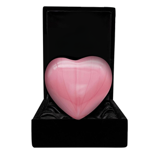 Urne artisanale en forme de cœur rose métallique pour cendres humaines Fourniture funéraire de mémorial de crémation élégante - Product Image 1