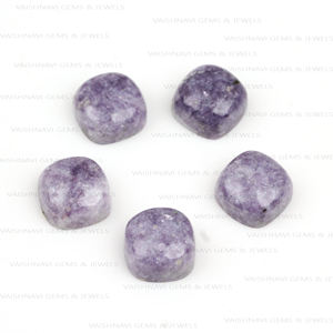 เบาะ lepidolite สีม่วงธรรมชาติ10x10มม. เครื่องประดับอัญมณีหลวมทำขายส่ง - Product Image 2