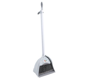Ensemble de nettoyage pour la maison et l'extérieur de grande taille, balai et pelle en plastique à long manche avec tête de balai en PET durable - Product Image 1