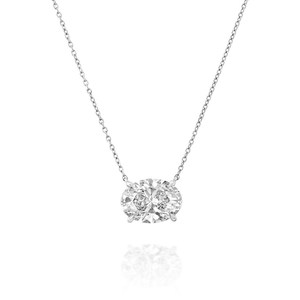 2 Ct Oval Cut IGI Certified E VS2 Excellent Cut Lab Grown Diamond Solitaire Pendant 10K White Gold Oval Cut Diamond Pendant - Product Image 3