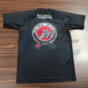 Custom Mma Rash Guards Sublimación Impresión Ultavoilet protección 240 GSM Compresión Grappling Bjj Rash Guards Hecho en Pakistán - Product Image 2