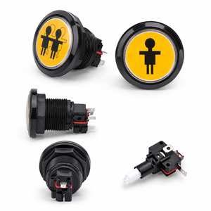 Arcade Single/Double Player Plastic <b>Push</b> <b>Button</b> with LED Light & Micro <b>Switch</b> (Set of 4) for Game Rooms - Product Image 3