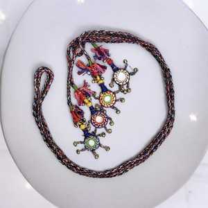 Cinturón de Danza del Vientre Estilo Gitano Banjara Tribal Vintage para Mujer, con Espejos, Campanas de Latón, Algodón y Seda, Estampado Vintage, para Uso Táctico - Product Image 4