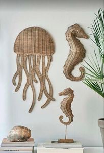 งานฝีมือตกแต่งบ้านรูปปลาหมึกยักษ์จากหวายธรรมชาติ - Product Image 4