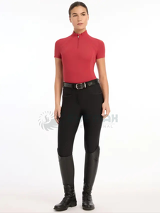 Stretch mobilité femmes équitation couches de base haut de performance équestre avec tissu doux au toucher sans couture à quatre voies - Product Image 5