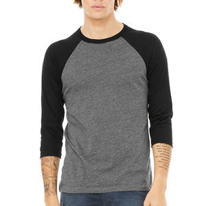 Chemise à manches longues de baseball raglan bicolore solide personnalisée de haute qualité - Product Image 4