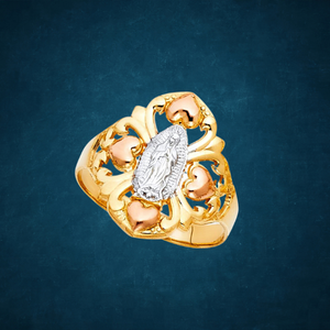 Anillo Mary elegante Unisex de alta calidad con incrustaciones chapadas en tres tonos, nuevo diseño, joyería de moda para hombres cristianos y mujeres - Product Image 3