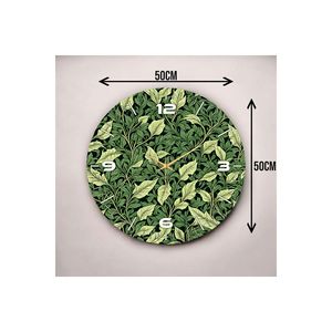 Green Leaf Pattern Number <b>50cm</b> Silent Wooden Table <b>Wall</b> <b>Clock</b> Gift Product - Product Image 3