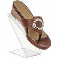 Support moderne en acrylique transparent personnalisable pour rehausseur de chaussures, idéal pour baskets et talons |   Comptoir de présentation pour le commerce de détail, finition polie, facile à assembler