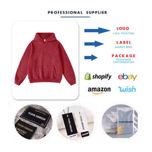 Sudadera pesada de 500g/m2 con logotipo personalizado y bordado para hombre, sin cuerdas de gran tamaño y Jersey Sudadera con capucha, forro polar grueso para el invierno - Product Image 6