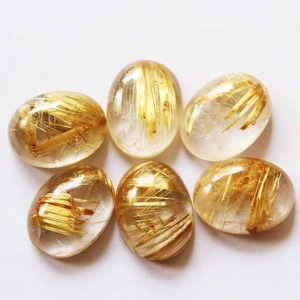 Finest Export Grade Quality Best Selling 100% Natural Golden Rutile Quartz Loose Precious Healing Gemstone for Fine <b>Jewelry</b> OEM - Product Image 1