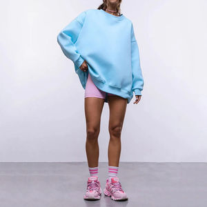 Pull-over à capuche surdimensionné personnalisé pour femmes Streetwear avec logo brodé dans le dos Sweat-shirt à imprimé bouffant avec épaules tombantes Hiver Automne - Product Image 1