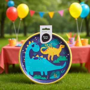 Platos de Dinosaurios para Fiesta, 23 cm, Paquete de 8, Artículos Desechables para Fiestas - Product Image 3