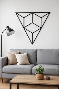 Art mural en métal en forme de triangle moderne Sculpture géométrique en fer Accent de décoration d'intérieur minimaliste pour la décoration de salon et de bureau - Product Image 4